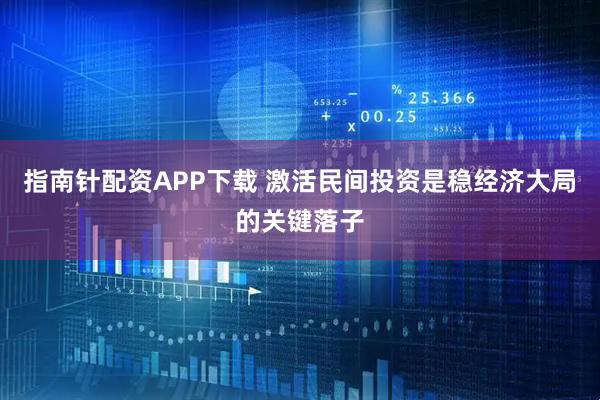 指南针配资APP下载 激活民间投资是稳经济大局的关键落子
